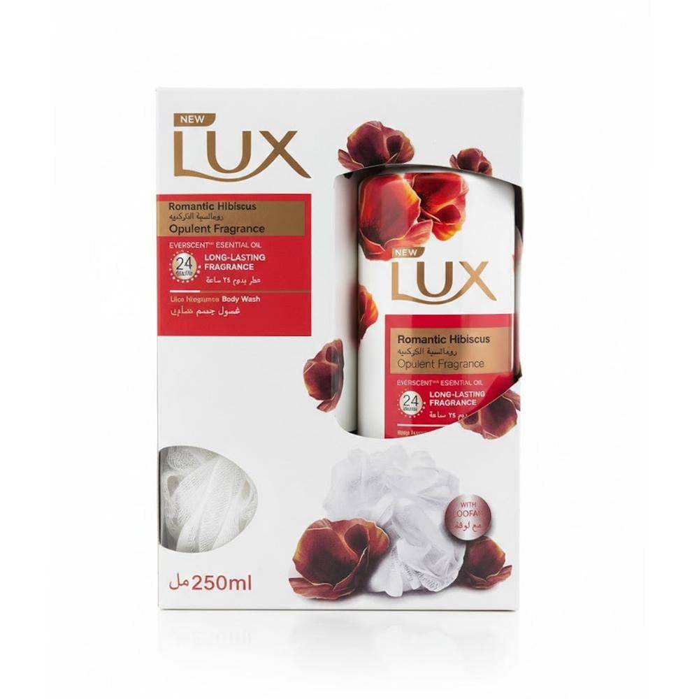 Lux Fragranced Body Wash with Romantic Hibiscus Loofah - 250 ml
