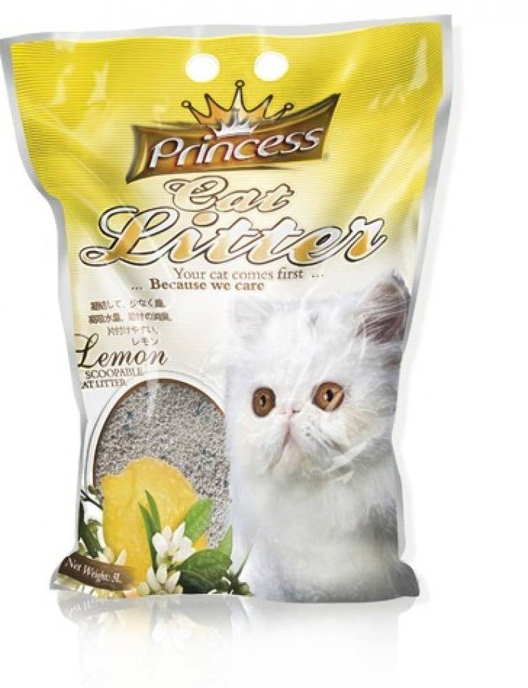 رمل القطط برينسس عالي التكتل برائحة الليمون Princess Clumping Cat Litter 5L