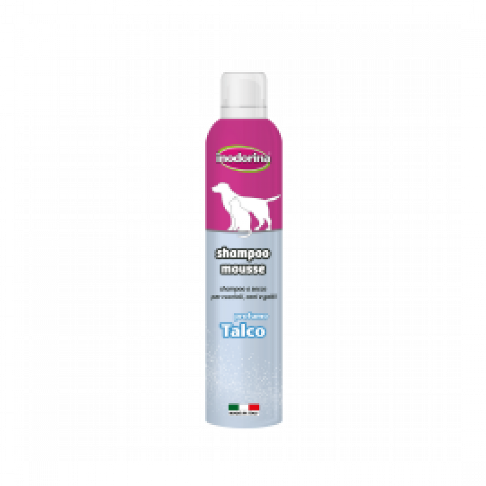 انودورينا شامبو جاف لتنظيف القطط عطر التالك - بودرة الاطفال 300 مل Inodorina Shampoo Mousse Talco Perfume 300ml
