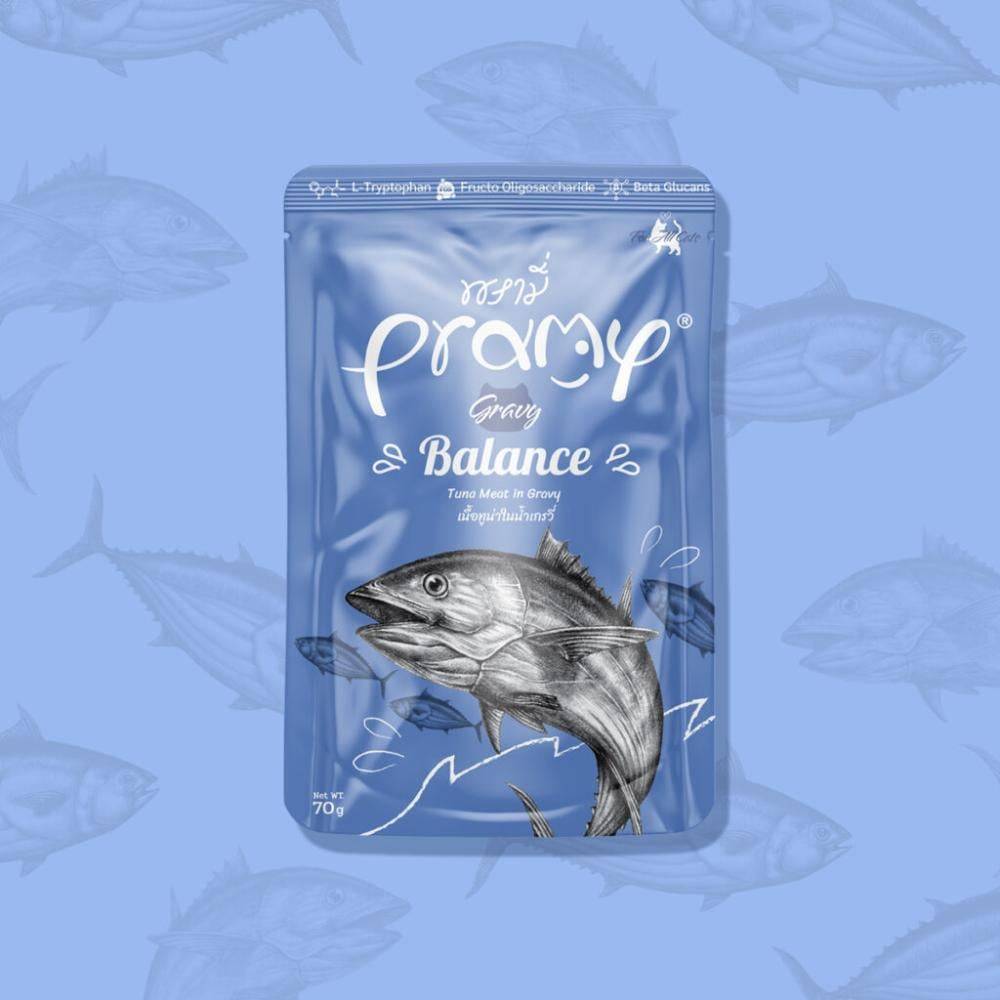 برامي اظرف التونه في المرق (طعام رطب للقطط الصغيرة والبالغة) PRAMY Balance Tuna Meat in Gravy