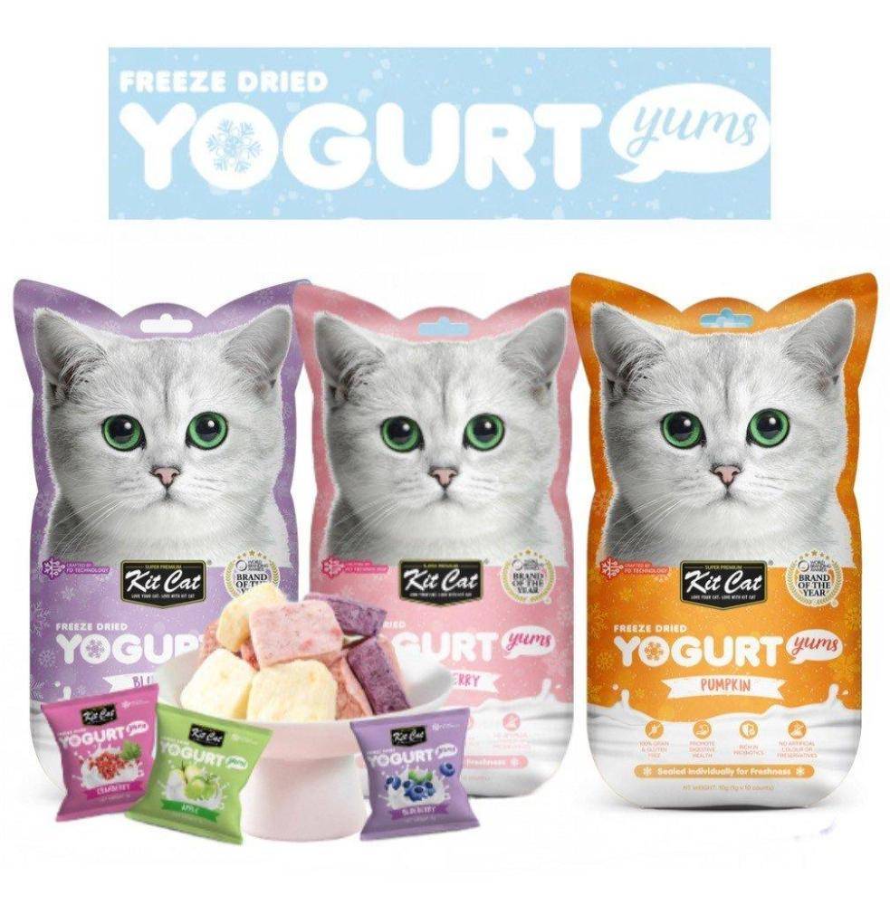 كت كات مكافآت قطط مكعبات الزبادي المجففة - نكهات متنوعة Kit Cat Freezes Dried Yogurt Yums - Treat Flavours