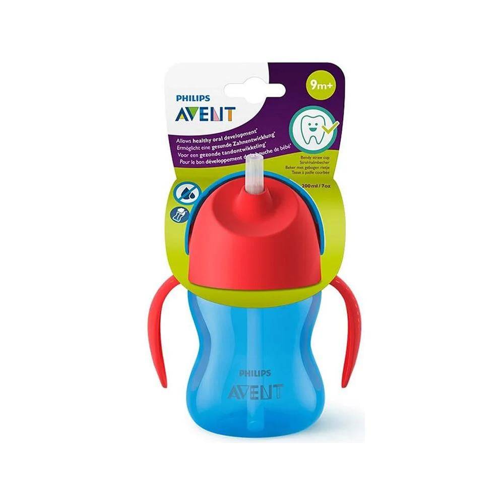 Philips Avent drinking cup with flexible straw, 9 months and above, multiple colors - 200 ml