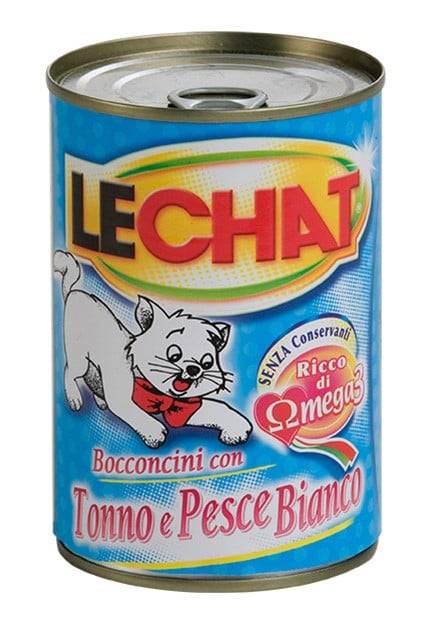 معلبات ليشات طعام رطب للقطط البالغة مع التونة وأسماك المحيط LECHAT Adult Chunkies with Tuna and Ocean Fish
