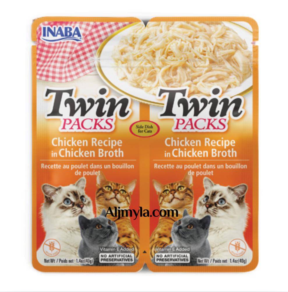 اينابا مكافئة قطط مزدوجة الدجاج في مرق الدجاج مكافآت قطط INABA Twin Packs Chicken Recipe in Chicken Broth 40gx2