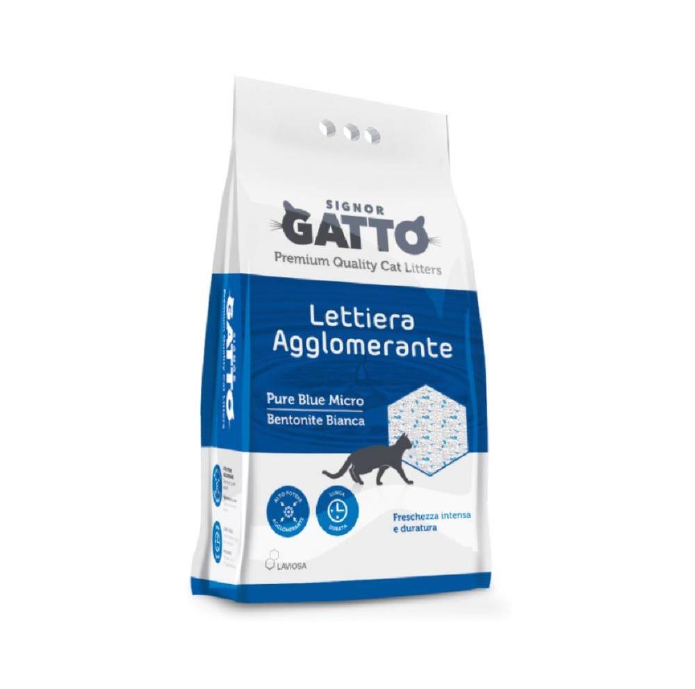 سينيور غاتو الازرق النقي رمل مهد القطط حبيبات ناعمة 15L Signor Gatto Pure Blue Micro Cat Litter
