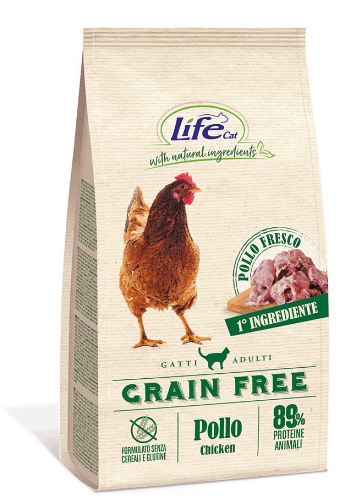 لايف كات طعام جاف للقطط بالدجاج خالي من الحبوب Lifecat | Chicken with Rice - Adult cat Food