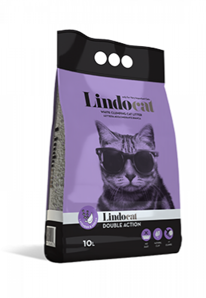 رمل ليندو كات العطر المزدوج رائحة اللافندر وزيت الارجان Lindocat Double Action Lavender & Argan Oil - Cat Litter