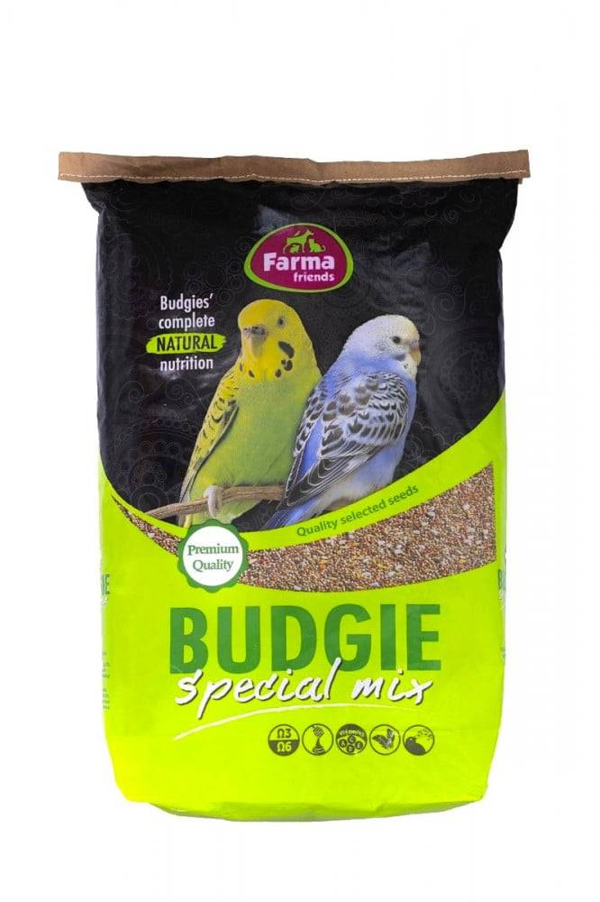 فارما فريندز طعام طيور البادجي والببغاوات الصغيرة خليط مشكل من البذور FarmaFriends Budgie Special Mix