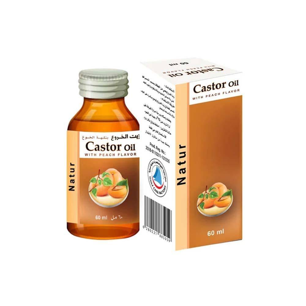 ناتور زيت خروع بنكهة الخوخ - 60 مل