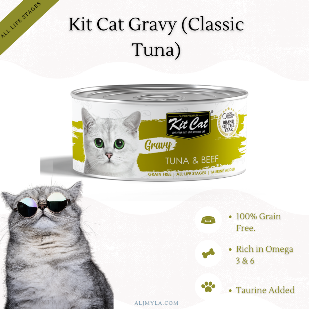 معلبات كتكات جرافي التونة واللحم البقري بالمرق Kit Cat Gravy (Tuna & Beef) Canned food
