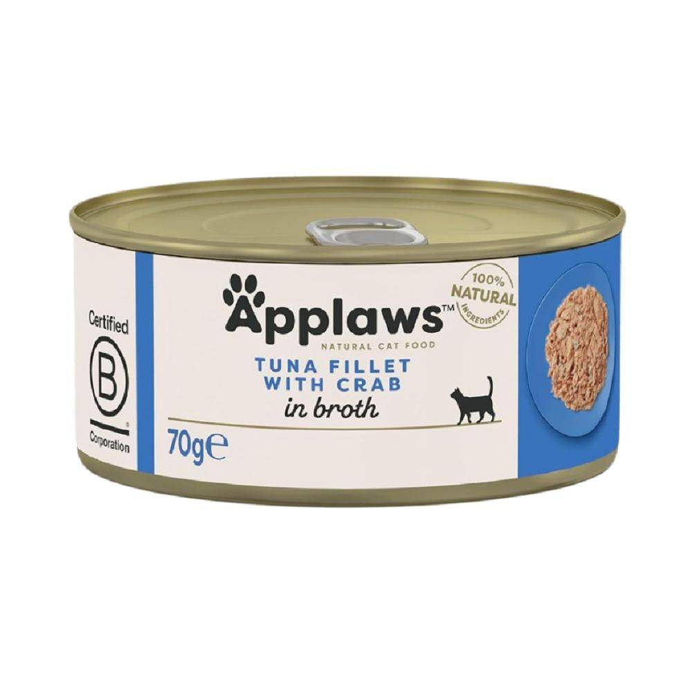 Applaws Cat Tuna with Crab In Broth 70g أبلاوز معلبات طعام رطب للقطط - تونا مع السلطعون في المرق