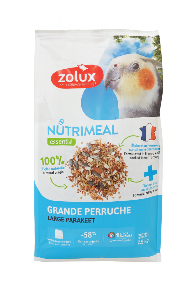 زولوكس نوتريميل3 غذاء الروز والكروان للببغاوات الكبيرة Zolux Nutrimeal3 Food For Large Parakeets