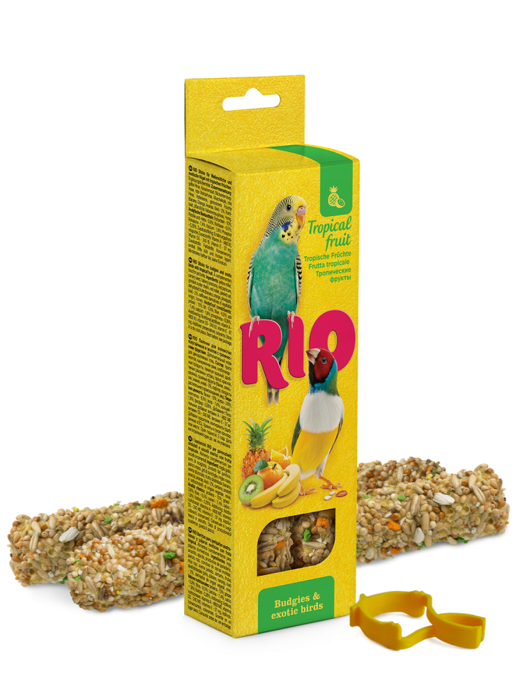 ريو مكافآت طيور البادجي والزيبرا بالفواكه الاستوائيه RIO Sticks for budgies and exotic birds with tropical fruit