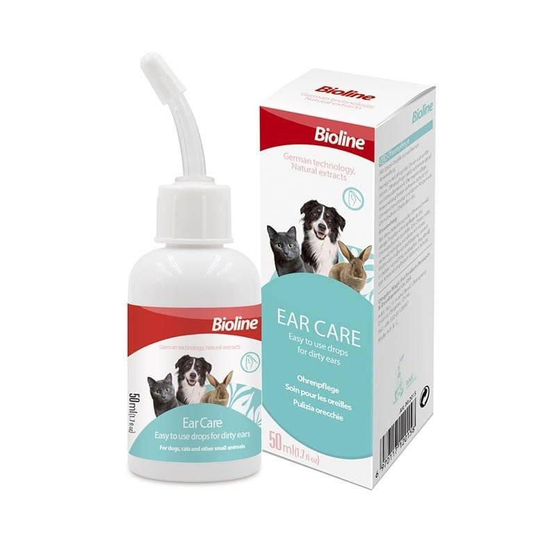 بايولاين قطرة العناية بالاذن للقطط والحيوانات الاليفة 50مل BIOLINE EAR CARE For Cats,Small Animals 50ML
