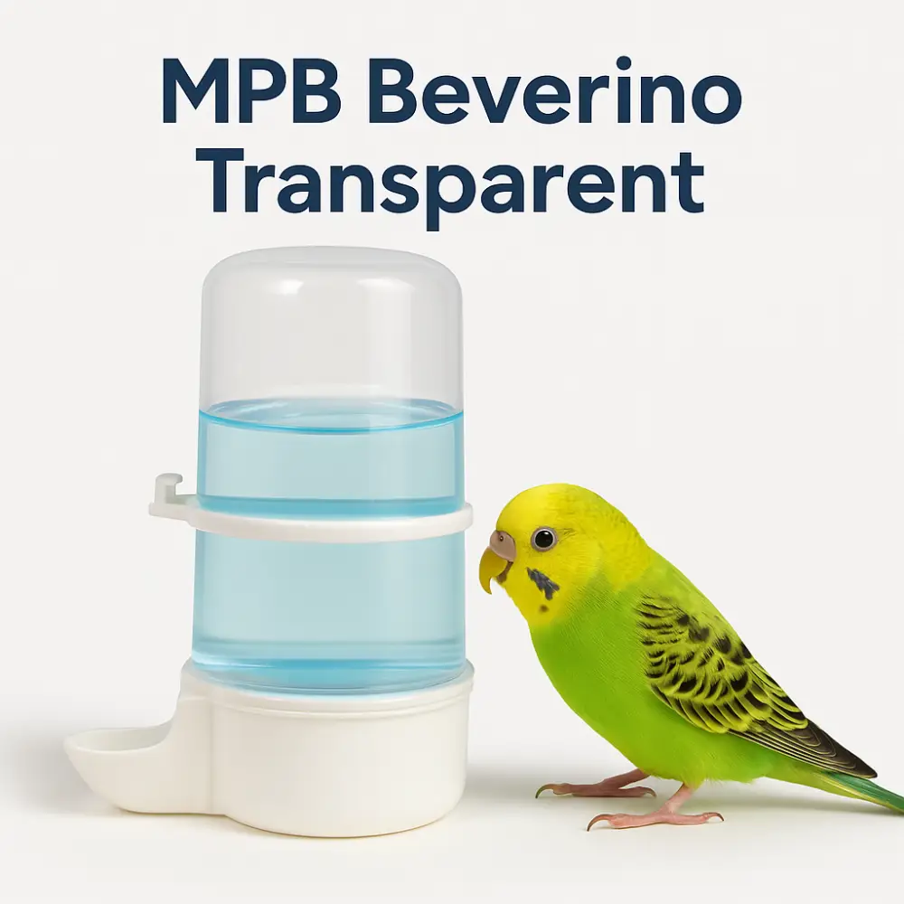 MPB Beverino Transparent ام بي برغامو بفرينو مشربية طيور ايطالية - أبيض شفاف 400 مل