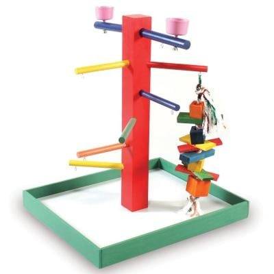 Prevue Pet Playgrounds Parrot Playground with Food Plate - Cockatoo and Macaw Parrot Toy