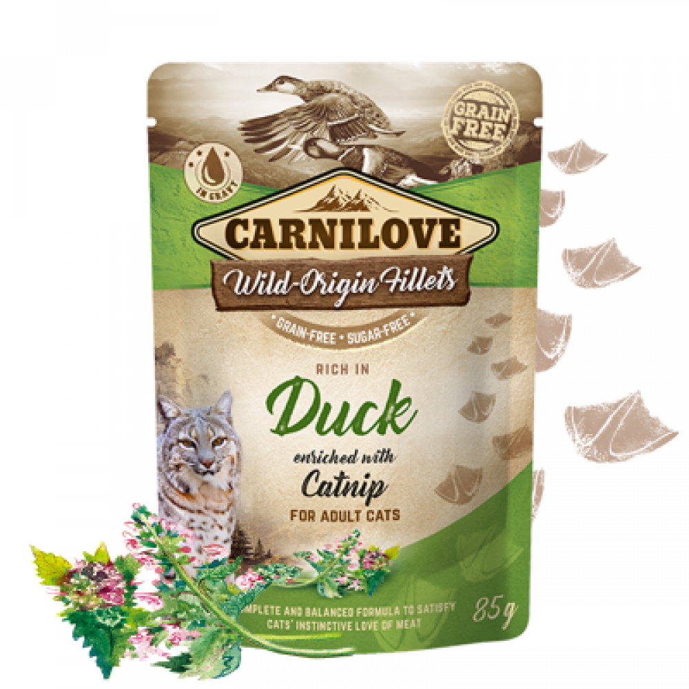 كارنيلوف اظرف رطبة لحم البط مع النعناع البري Carnilove Rich in Rich in Duck enriched with Catnip