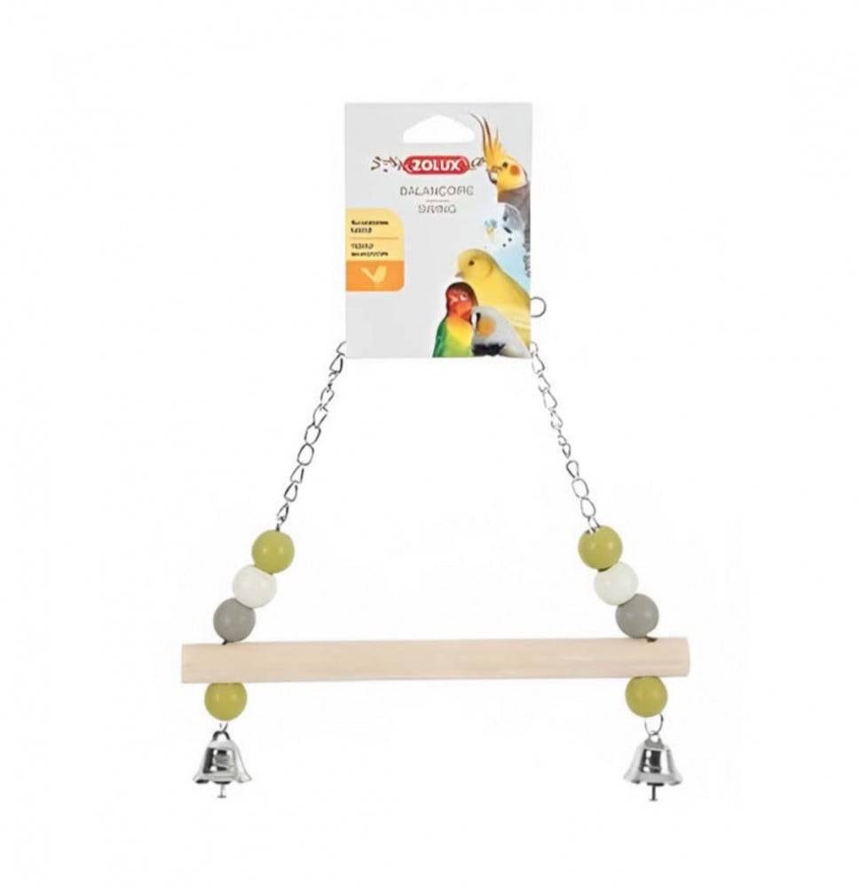 زولوكس مرجيحة طيور خشبية مع سلسلة معدنية Zolux Wooden Swing with Metal Chain