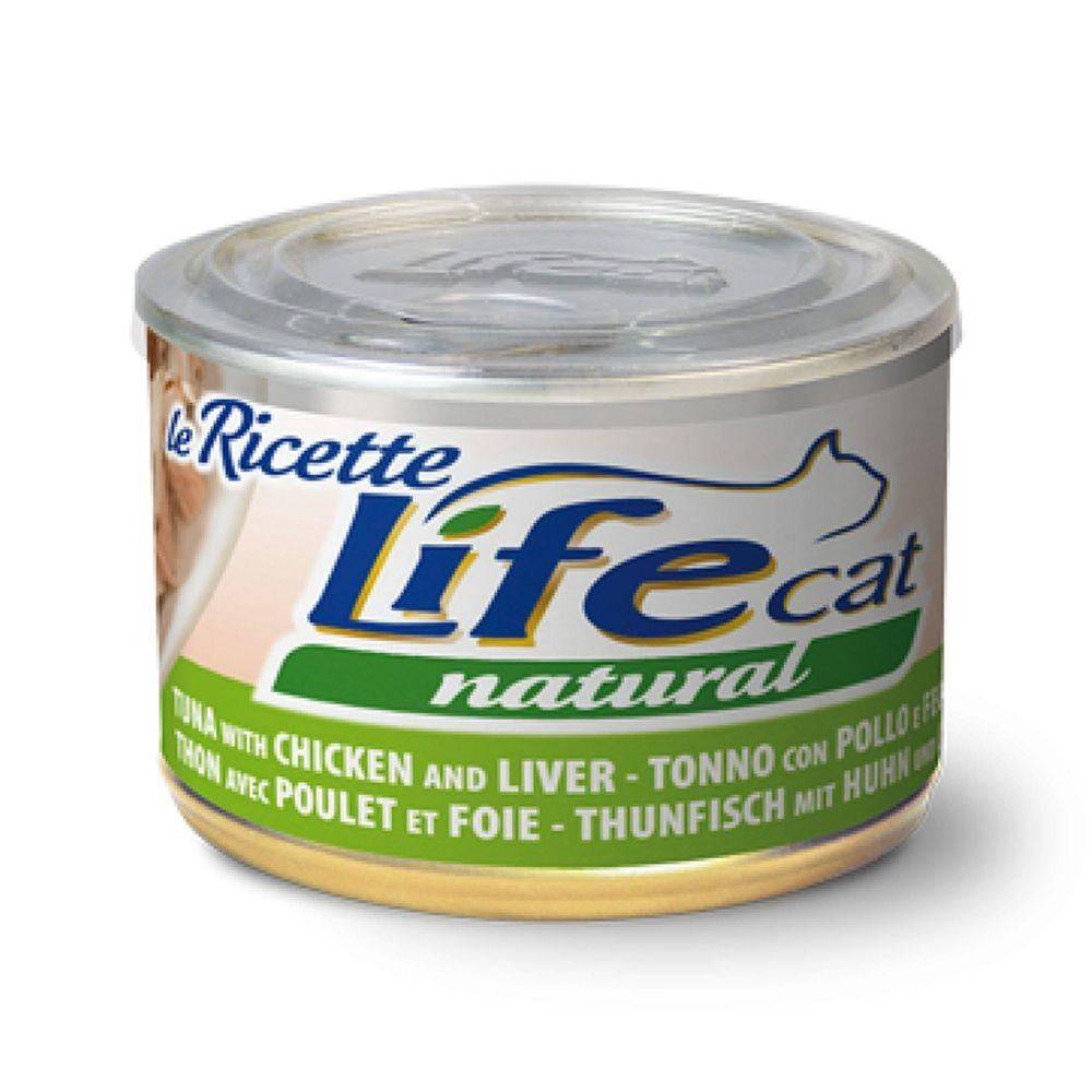 لايف كات معلبات التونة مع كبد الدجاج - حجم اقتصادي Life cat | Natural wet food - Tuna with Chicken and Liver
