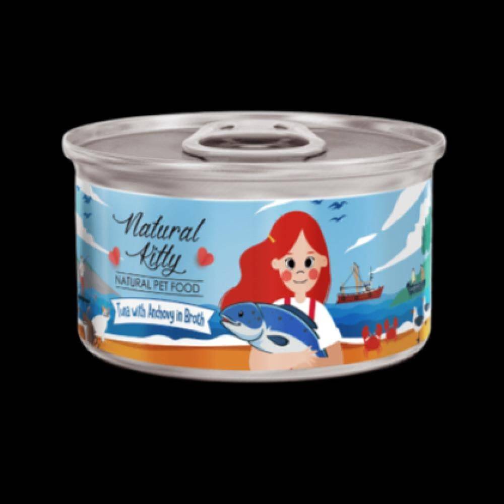 Natural Kitty Tuna With Anchovy In Broth 80G