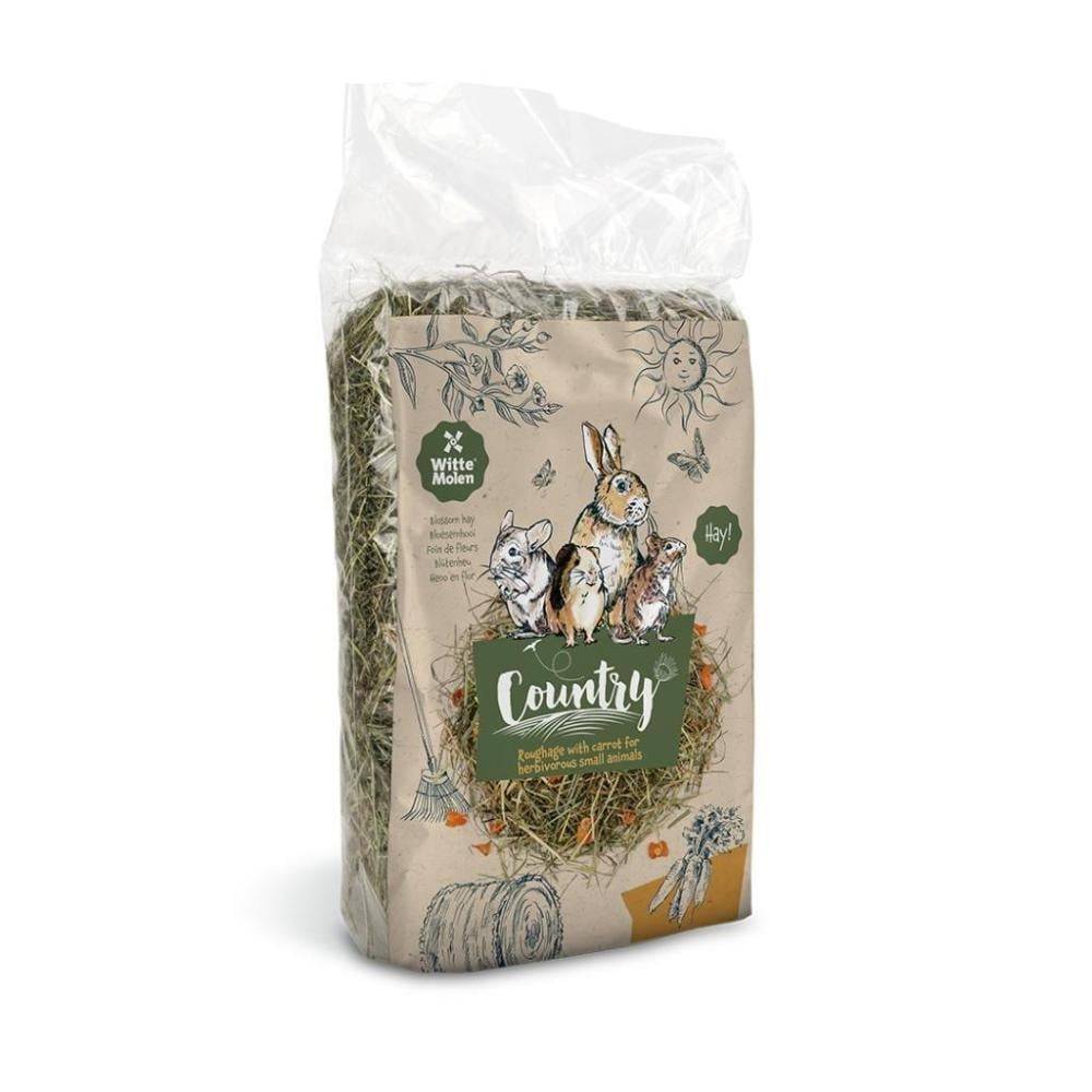 ويت مولين كونتري قش الزهر بالألياف والجزر | برسيم مجفف للارانب والهامستر والشنشيلا Witte Molen Country blossom hay with Carrot