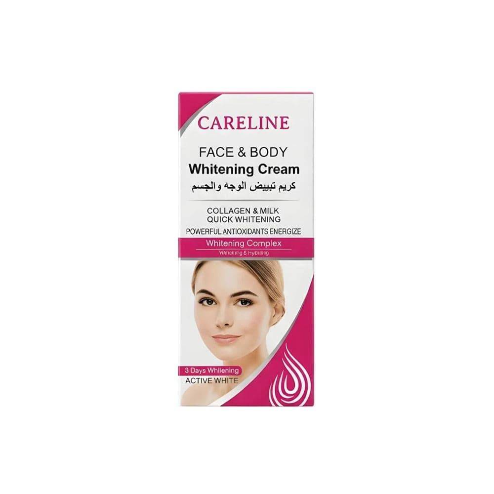 Careline whitening cream for face and body with collagen and milk - 120 ml