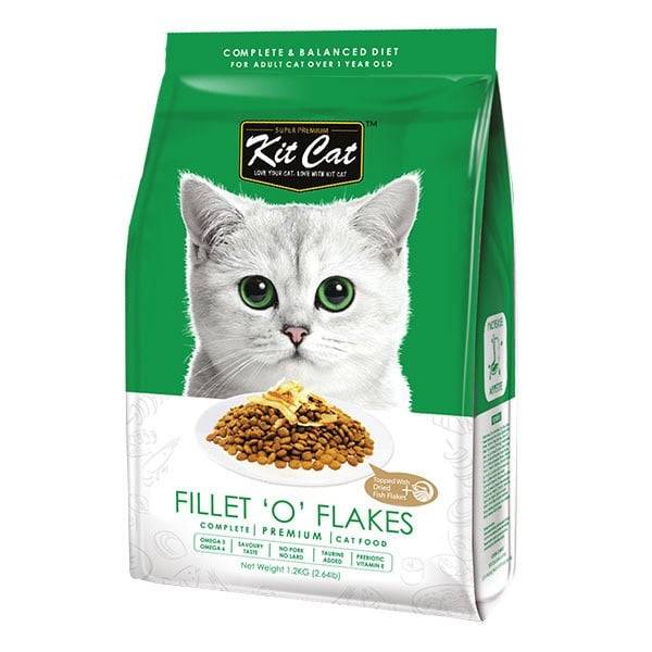 كت كات فيليه الدجاج أو فليكس (فاتح للشهية) طعام جاف للقطط Kit Cat Fillet ‘O’ Flakes (Ideal For Picky Eaters) Dry Cat Food