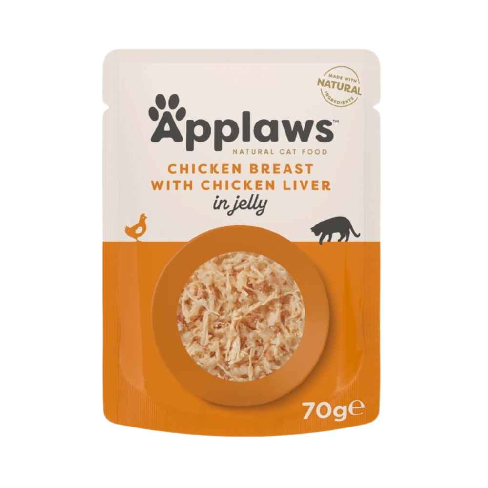 ابلاوز اظرف الدجاج مع الكبد الطري Applaws Cat Pouch Chicken with Liver in Jelly