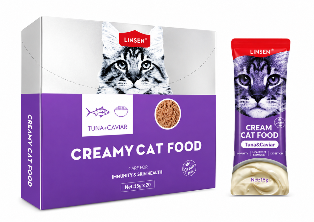 Linsen Luxury Creamy Cat Treats - Tuna & Caviar (6x55g)