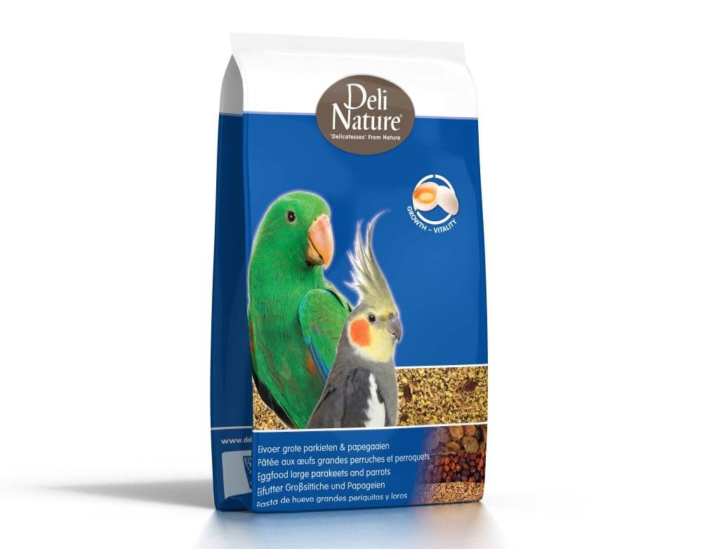ديلي ناتشر باتيه البيض المجفف طعام الببغاء والطيور المتوسطه الكروان - الكوكتيل DeliNature Eggfood Large Parakeets and Parrots Moist