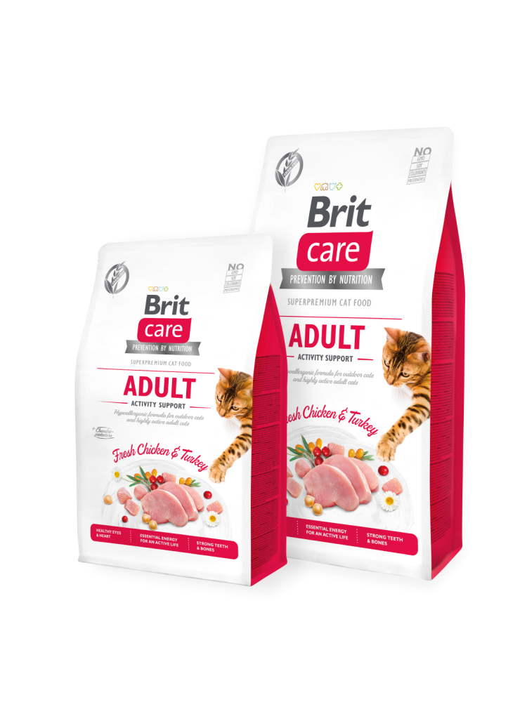 بريت طعام القطط البالغة بالدجاج خالي من الحبوب Brit Care Cat Grain-Free Adult Activity Support