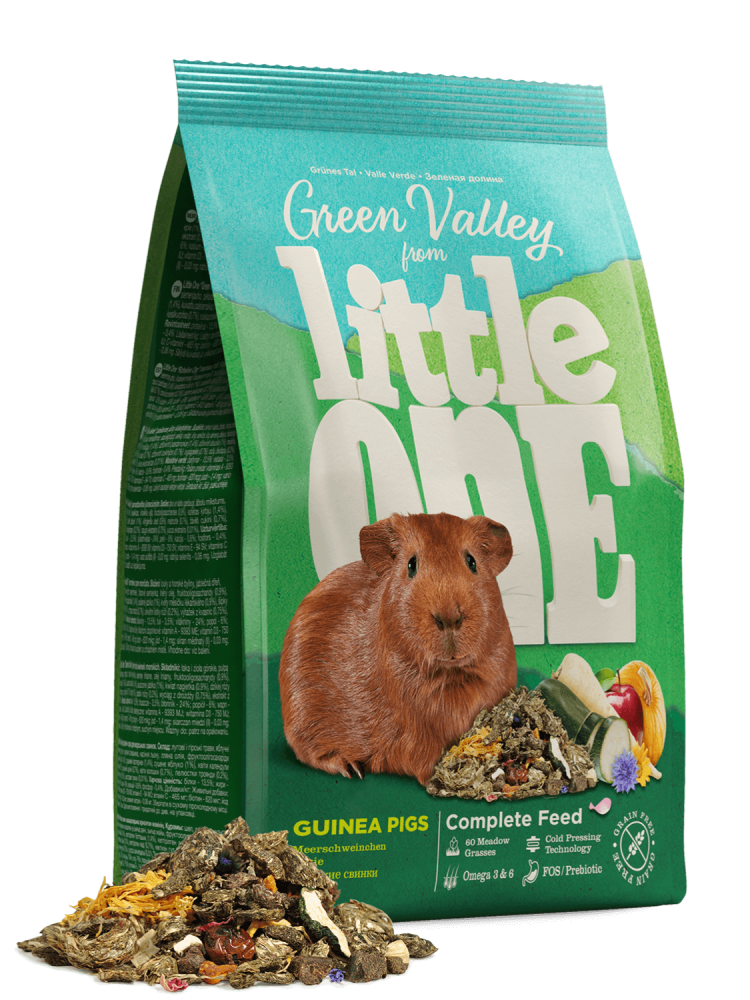 ليتل ون الوادي الاخضر غذاء يومي للوبر اعشاب وخضروات 900غ Little One Food For Guinea pigs 900g