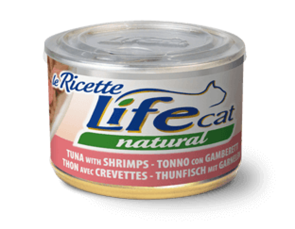 لايف كات معلبات التونة مع الجمبري - حجم اقتصادي Life cat | Natural wet food - Tuna with Shrimp