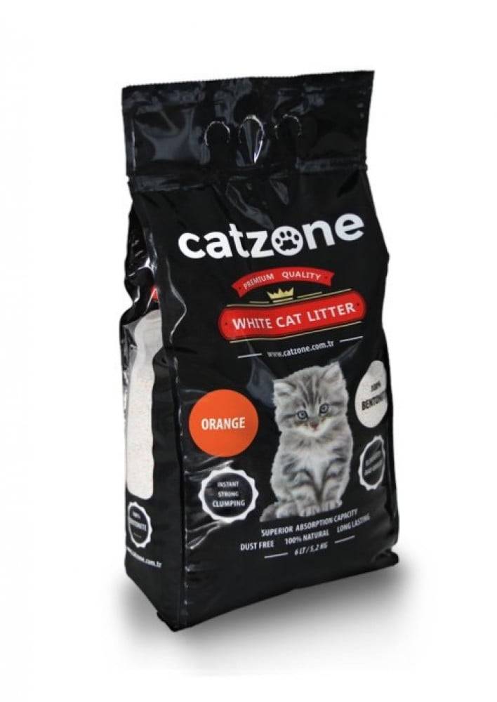 رمل قطط كات زون برائحة البرتقال Cat Zone white Cat Litter Orange