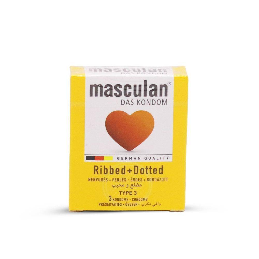 Masculan ribbed and granulated condom type 3 - 3 pieces