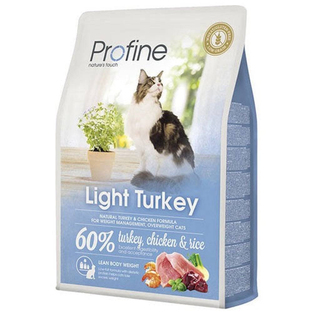 بروفاين طعام جاف لايت للقطط لحم الديك الرومي والأرز 2Kg Profine Dry Food Light For Cat Turkey 2Kg