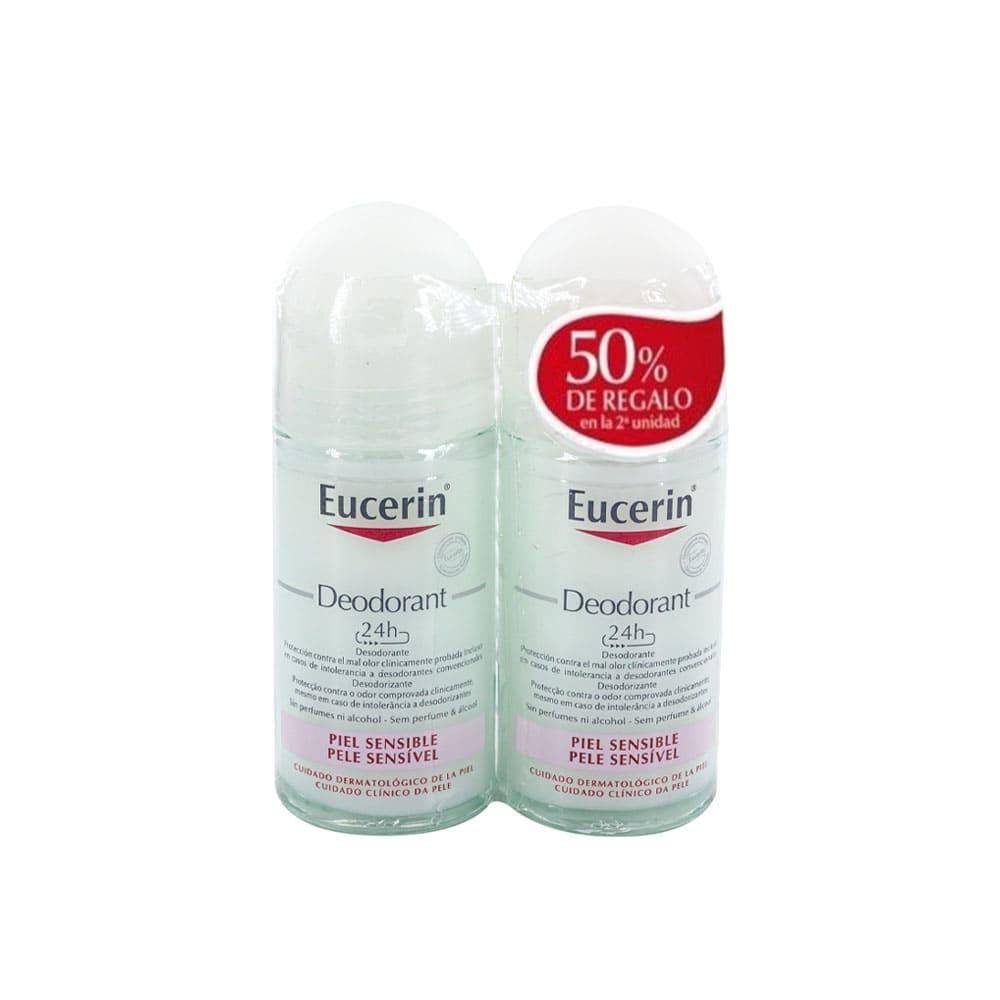Eucerin Roll-On Deodorant 24 Hour Protection for Sensitive Skin - 2*50 ml