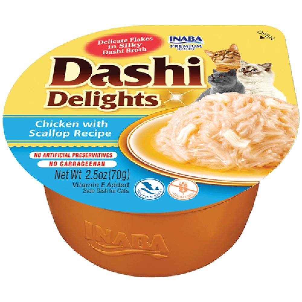 اينابا داشي ديلايت اكواب الدجاج مع المحار 70غ INABA Dashi Delight Cups Chicken with Scallop Recipe 70g