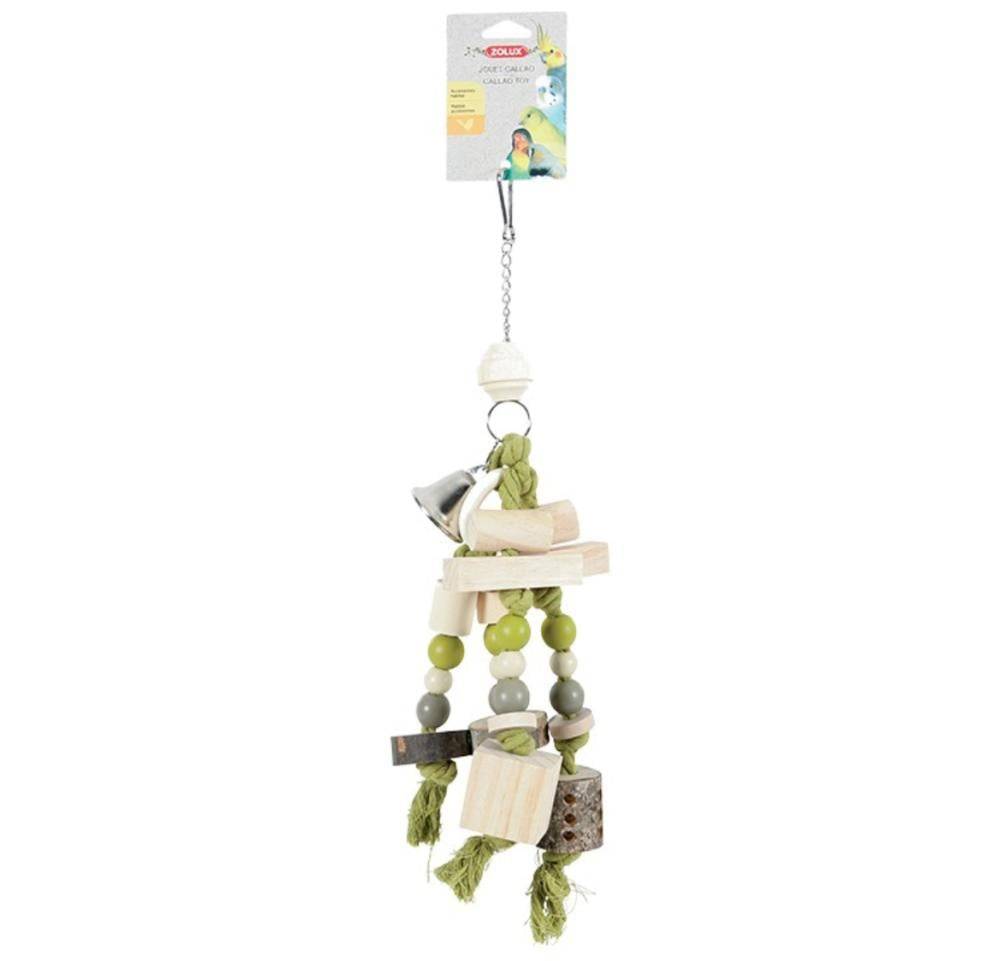 زولوكس لعبة طيور قطع خشبية مع جرس للبغاوات والطيور الكبيرة - حجم كبير Zolux wooden Toy for Parrot - Large Parakeets