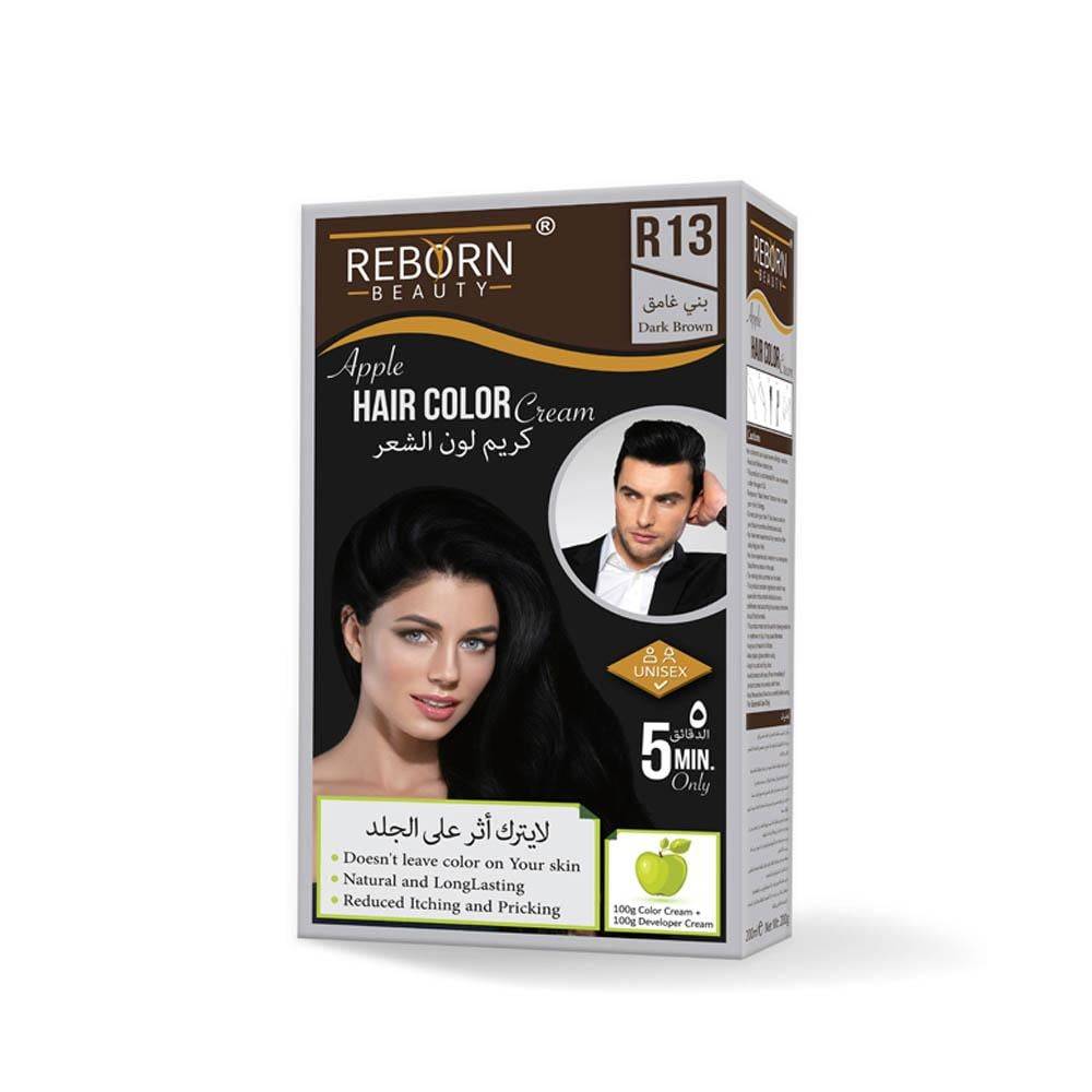 ريبورن بيوتي كريم لون الشعر بني غامق 100+100 جم - R13