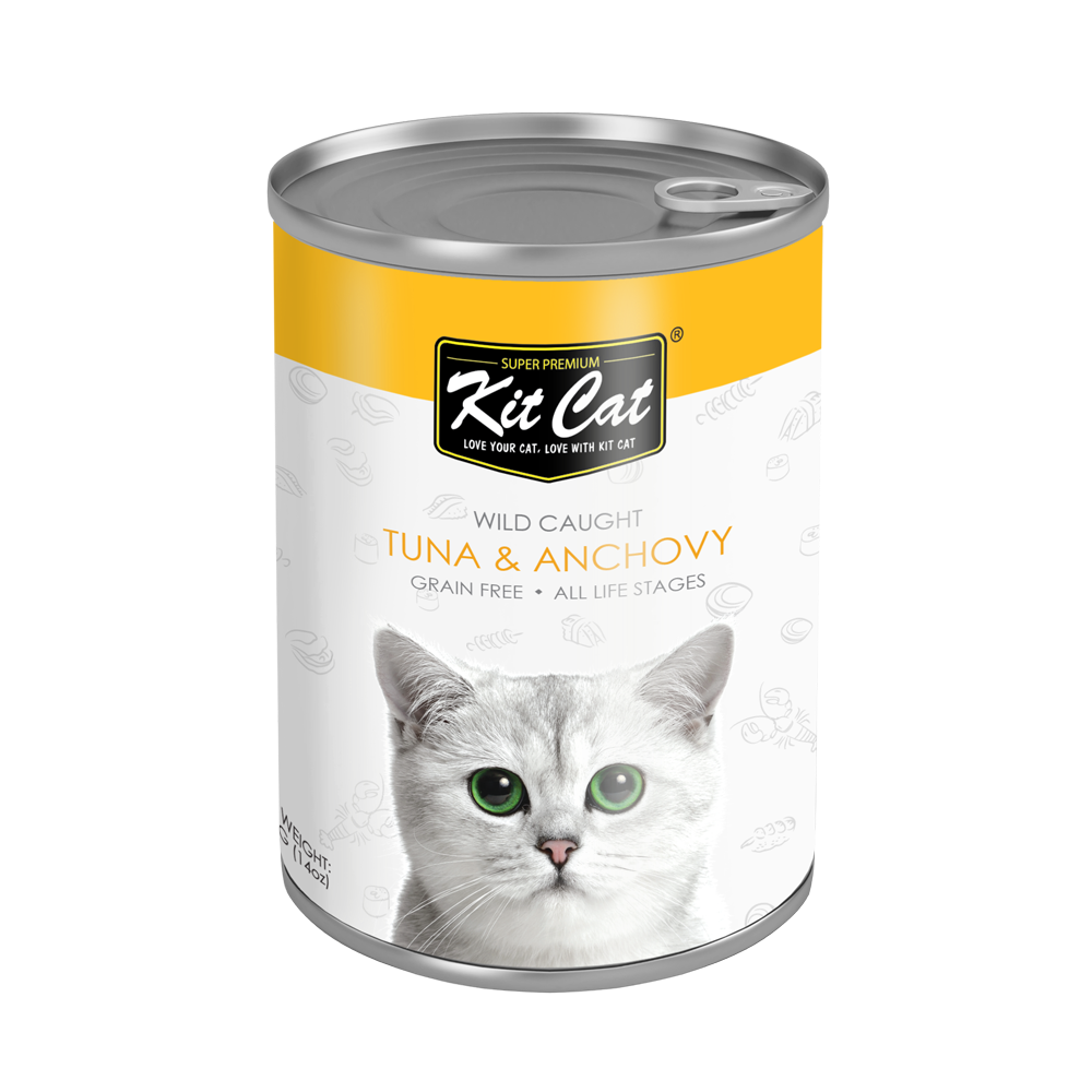 كت كات معلبات التونة مع سمك الانشوفة (طعام رطب للقطط الصغيرة والبالغة) Kit Cat Tuna & Anchovy Cat Food