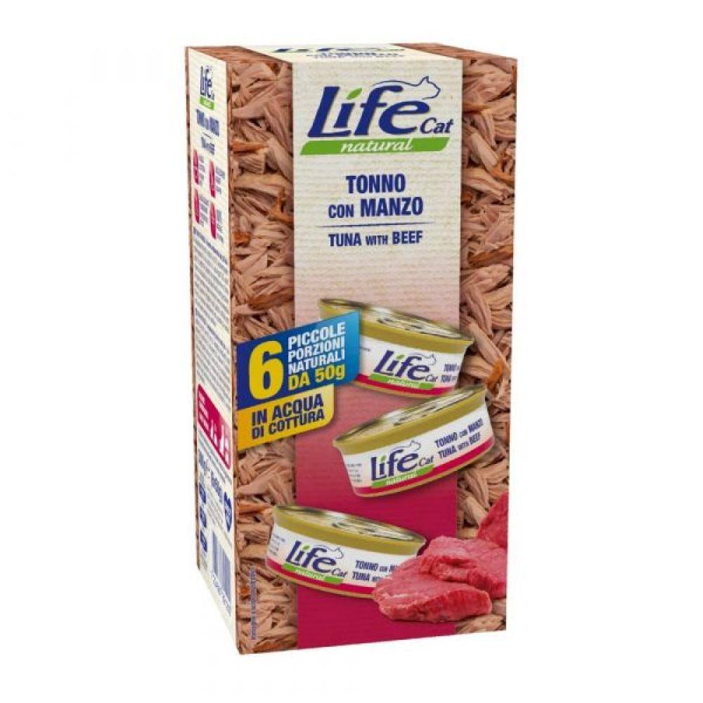 باكج لايف كات تونا مع لحم بقري Lifecat Tuna with beef (6x50g)