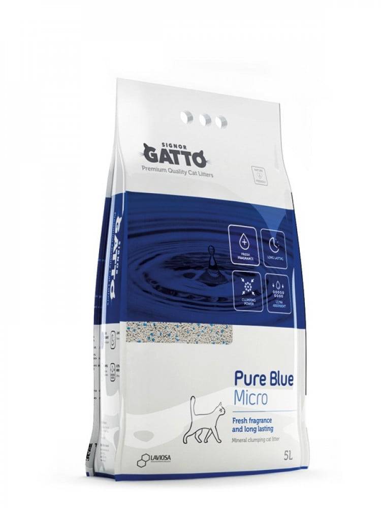 سينيور غاتو الازرق النقي رمل مهد القطط حبيبات ناعمة Signor Gatto Pure Blue Micro Cat Litter