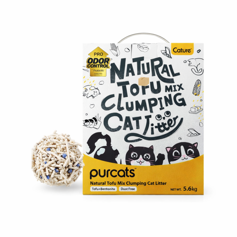 رمل كاتشور قطط متكتل توفو وبنتونايت Cature – Cature Tofu & Bentonite Clumping Cat Litter