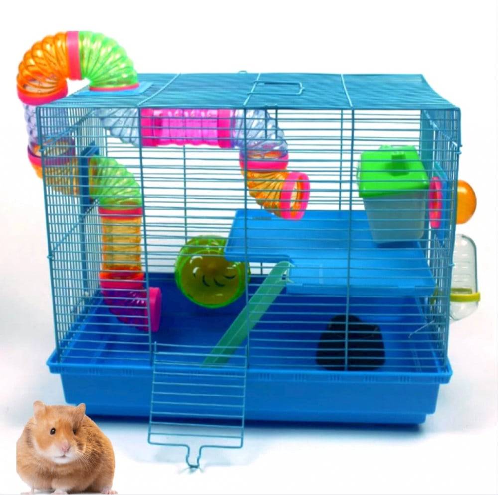 قفص هامستر وجربوع مكون من طابقين - حجم كبير Hamster Cage Single Layer Suitable For Hamster,small Rodents - Large
