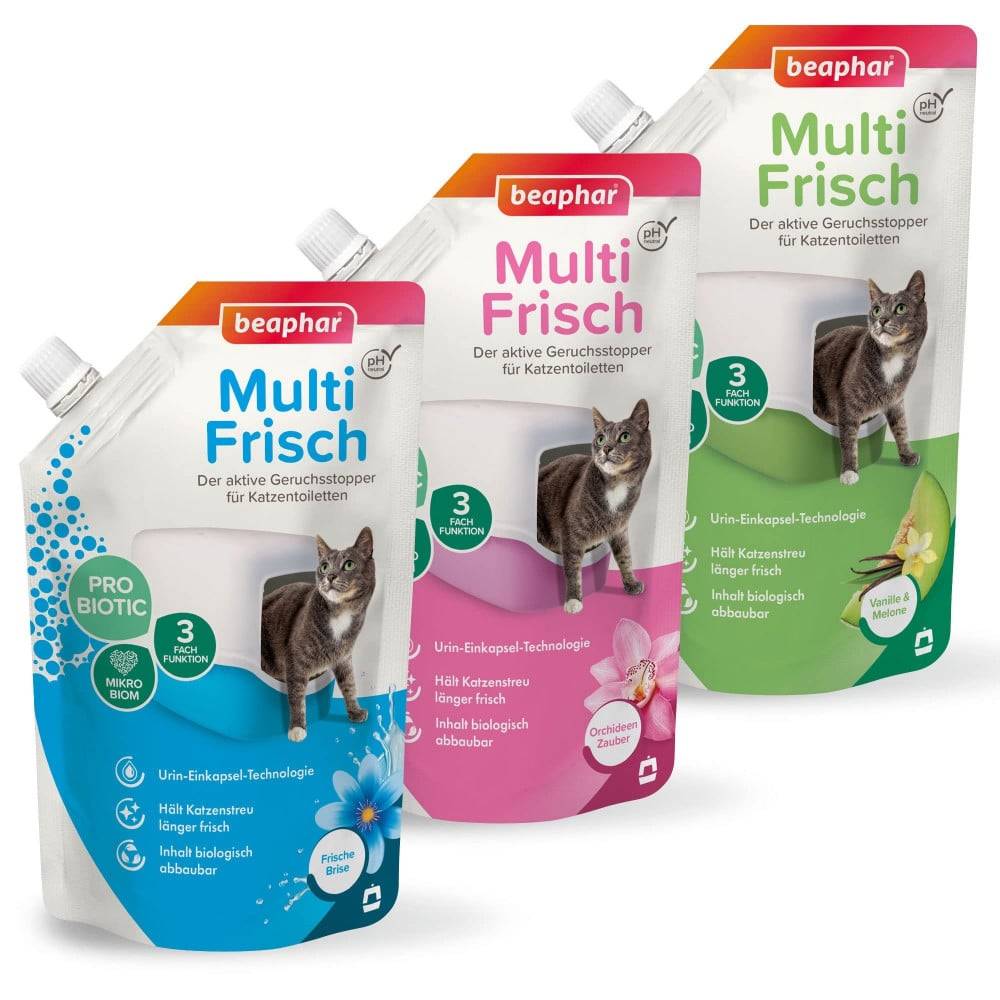 بيفار معطر الرمل برائحة الورد المنعشة(الاوركيد) 400غ Beaphar Multi Fresh Cat Litter Deodoriser Orchid