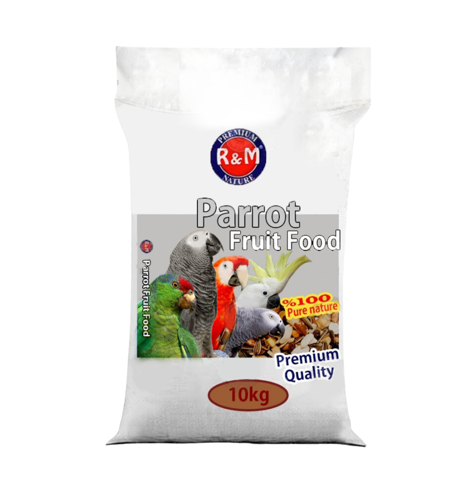 آر ام أكل مشكل للبغاء الافريقي ، الامازوني ، الكاسكو - فواكه مجففة R&M Parrot Fruit Food