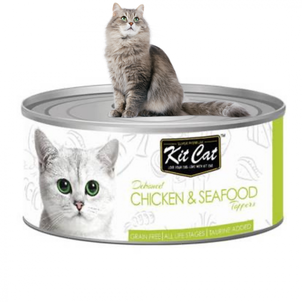 Kit Cat Deboned Chicken With Seafood Topper 80G