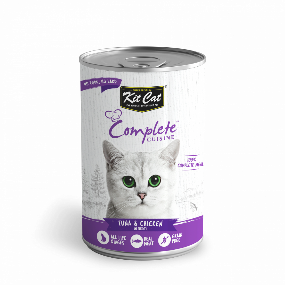 كت كات وجبة كاملة بالتونا والدجاج في المرق 150غ Kit Cat Complete Cuisine Tuna And Chicken In Broth 150g