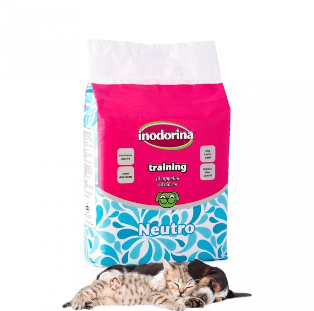 انودورينا مفارش تدريب الحيوانات الاليفة 10 وسائد 60x60 سم Inodorina Training Pads Neutral 10 pads 60x60 cm